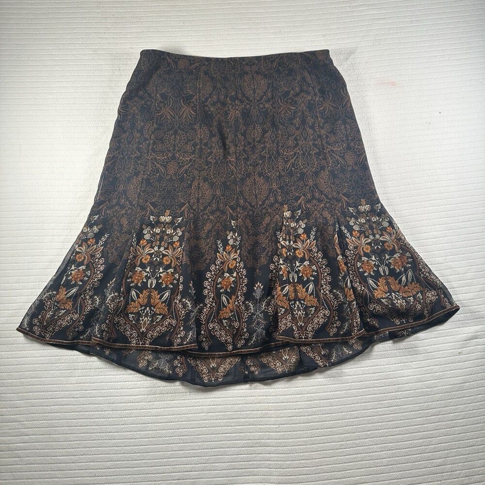 Liz & Co. Women’s Size 12 Midi Skirt Floral Paisley Boho